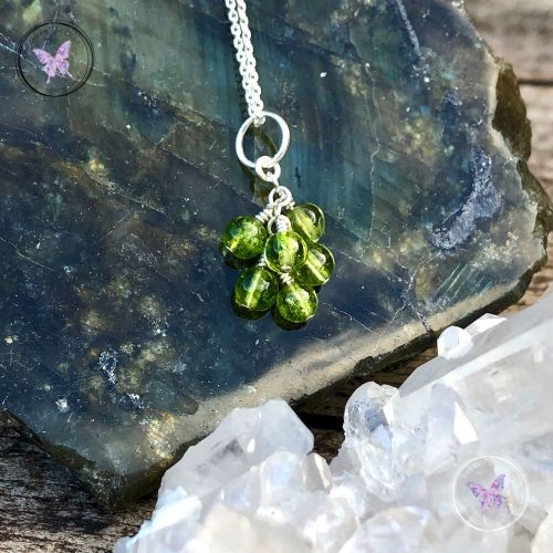 Peridot Cluster August Birthstone Necklace